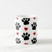 Patroon van poten, reuzenpoten, zwarte poten, rode koffiemok (Center)