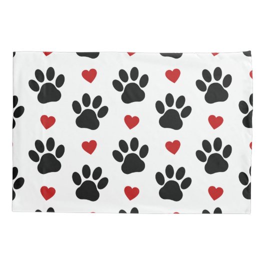 Patroon van poten, reuzenpoten, zwarte poten, rode kussensloop (Achterkant)