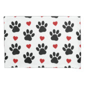 Patroon van poten, reuzenpoten, zwarte poten, rode kussensloop (Voorkant)