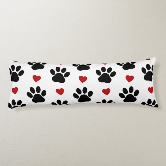 Patroon van poten, reuzenpoten, zwarte poten, rode lichaamskussen (Achterkant)