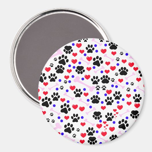 Patroon van poten, reuzenpoten, zwarte poten, rode magneet (Voorkant / Achterkant)