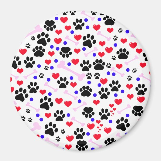 Patroon van poten, reuzenpoten, zwarte poten, rode magneet (Voorkant)