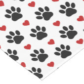 Patroon van poten, reuzenpoten, zwarte poten, rode medium tafelloper (Hoek)