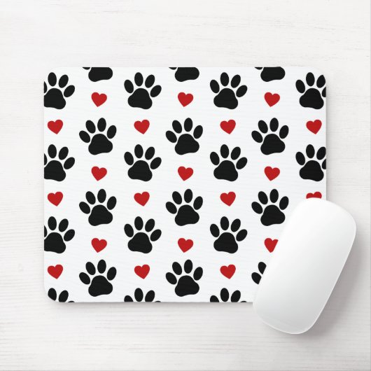 Patroon van poten, reuzenpoten, zwarte poten, rode muismat (Met muis)