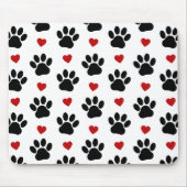 Patroon van poten, reuzenpoten, zwarte poten, rode muismat (Voorkant)