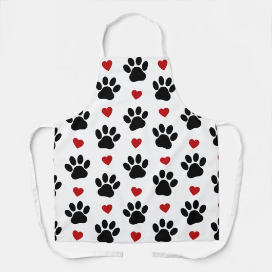 Patroon van poten, reuzenpoten, zwarte poten, rode schort (Voorkant)