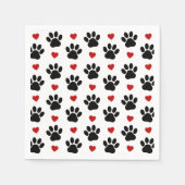 Patroon van poten, reuzenpoten, zwarte poten, rode servet (Voorkant)