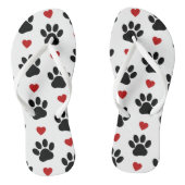 Patroon van poten, reuzenpoten, zwarte poten, rode teenslippers (Voetbed)