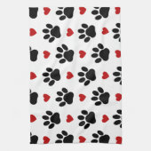 Patroon van poten, reuzenpoten, zwarte poten, rode theedoek (Verticaal)
