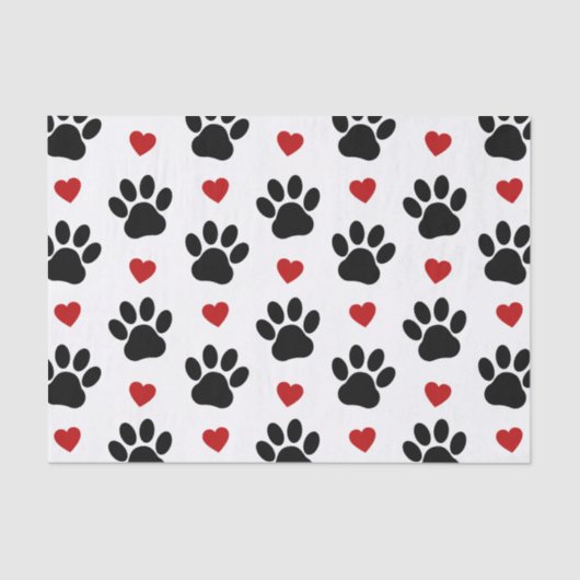 Patroon van poten, reuzenpoten, zwarte poten, rode tissuepapier (Voorkant)