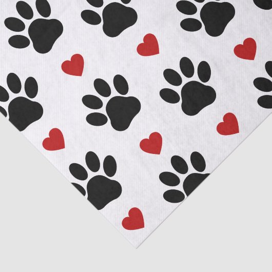 Patroon van poten, reuzenpoten, zwarte poten, rode tissuepapier (Detail)