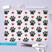 Patroon van poten, reuzenpoten, zwarte poten, rode tissuepapier (Craft)