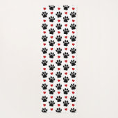 Patroon van poten, reuzenpoten, zwarte poten, rode yogamat (Achterkant)