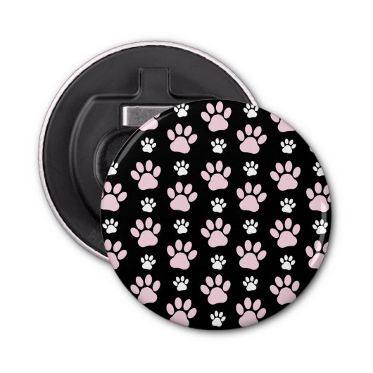 Patroon van poten, roze poten, reuzenpoten, dieren button flesopener (Voorkant)