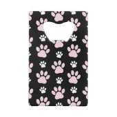 Patroon van poten, roze poten, reuzenpoten, dieren creditkaart flessenopener (Achterkant)