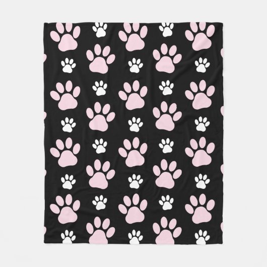 Patroon van poten, roze poten, reuzenpoten, dieren fleece deken (Voorkant)