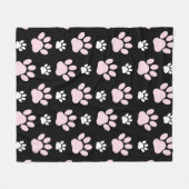 Patroon van poten, roze poten, reuzenpoten, dieren fleece deken (Voorkant (Horizontaal))