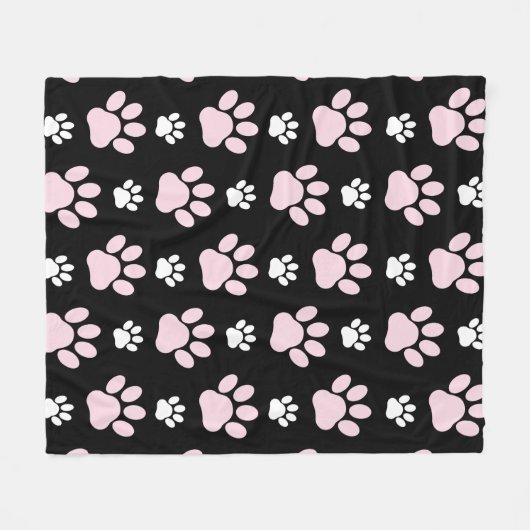 Patroon van poten, roze poten, reuzenpoten, dieren fleece deken (Voorkant (Horizontaal))