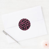 Patroon van poten, roze poten, reuzenpoten, dieren ronde sticker (Envelop)