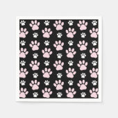 Patroon van poten, roze poten, reuzenpoten, dieren servet (Voorkant)