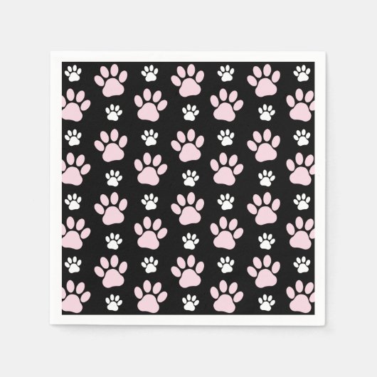 Patroon van poten, roze poten, reuzenpoten, dieren servet (Voorkant)