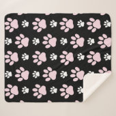 Patroon van poten, roze poten, reuzenpoten, dieren sherpa deken (Voorkant (horizontaal))