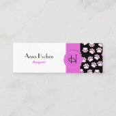 Patroon van poten, tandbaars, tandproever, tandpro mini visitekaartje (Voorkant)