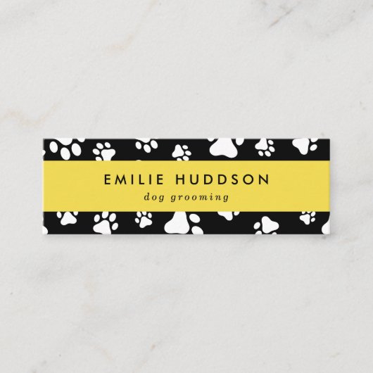 Patroon van poten, tandbaars, tandproever, tandpro mini visitekaartje (Voorkant)