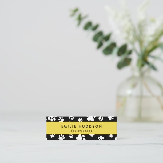 Patroon van poten, tandbaars, tandproever, tandpro mini visitekaartje (Staand voorkant)