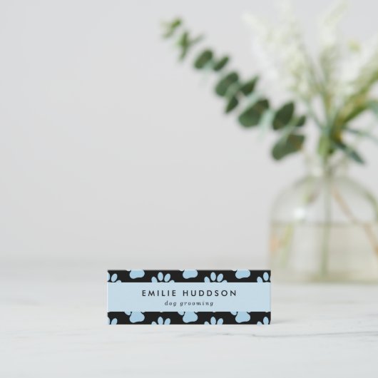 Patroon van poten, tandbaars, tandproever, tandpro mini visitekaartje (Staand voorkant)