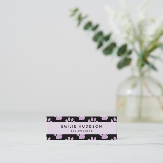 Patroon van poten, tandbaars, tandproever, tandpro mini visitekaartje (Staand voorkant)