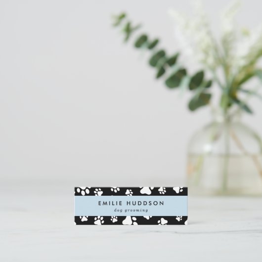 Patroon van poten, tandbaars, tandproever, tandpro mini visitekaartje (Staand voorkant)