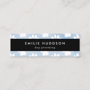 Patroon van poten, tandbaars, tandproever, tandpro mini visitekaartje