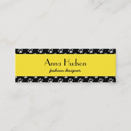 Patroon van poten, tandbaars, tandproever, tandpro mini visitekaartje (Voorkant)