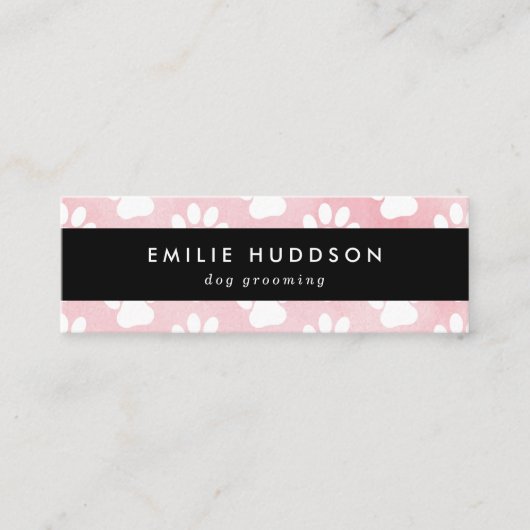 Patroon van poten, tandbaars, tandproever, tandpro mini visitekaartje (Voorkant)