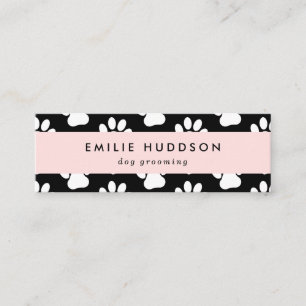 Patroon van poten, tandbaars, tandproever, tandpro mini visitekaartje