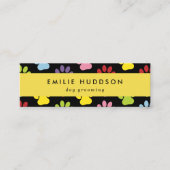 Patroon van poten, tandbaars, tandproever, tandpro mini visitekaartje (Voorkant)