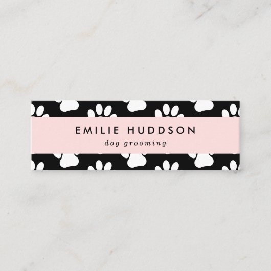 Patroon van poten, tandbaars, tandproever, tandpro mini visitekaartje (Voorkant)