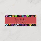 Patroon van poten, tandbaars, tandproever, tandpro mini visitekaartje (Voorkant)