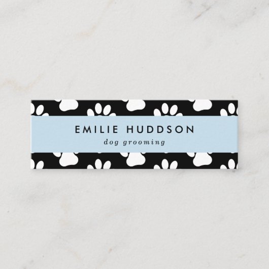 Patroon van poten, tandbaars, tandproever, tandpro mini visitekaartje (Voorkant)