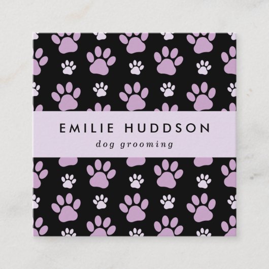 Patroon van poten, tandbaars, tandproever, tandpro vierkante visitekaartje (Voorkant)