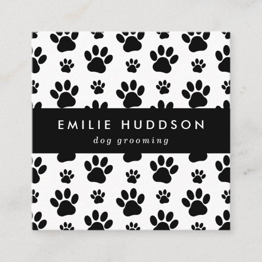 Patroon van poten, tandbaars, tandproever, tandpro vierkante visitekaartje (Voorkant)