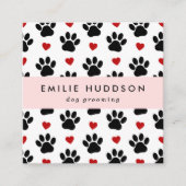 Patroon van poten, tandbaars, tandproever, tandpro vierkante visitekaartje (Voorkant)