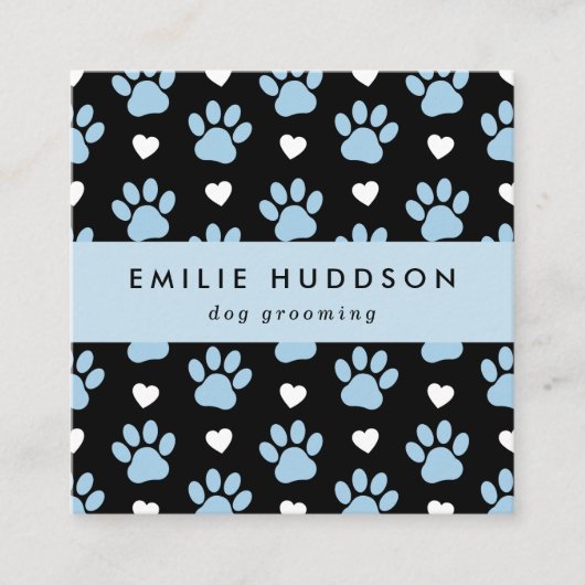 Patroon van poten, tandbaars, tandproever, tandpro vierkante visitekaartje (Voorkant)