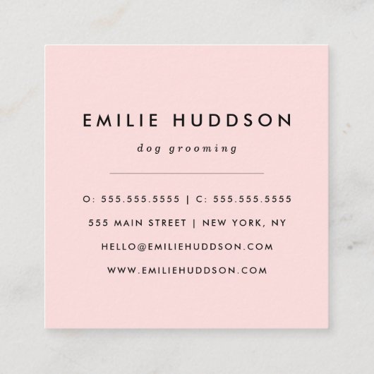 Patroon van poten, tandbaars, tandproever, tandpro vierkante visitekaartje (Achterkant)