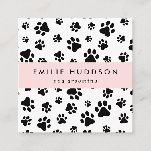 Patroon van poten, tandbaars, tandproever, tandpro vierkante visitekaartje (Voorkant)