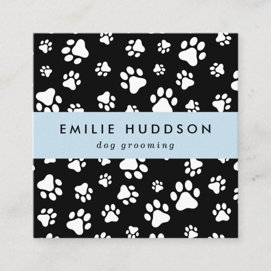 Patroon van poten, tandbaars, tandproever, tandpro vierkante visitekaartje (Voorkant)