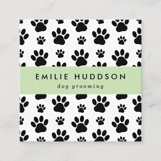 Patroon van poten, tandbaars, tandproever, tandpro vierkante visitekaartje (Voorkant)