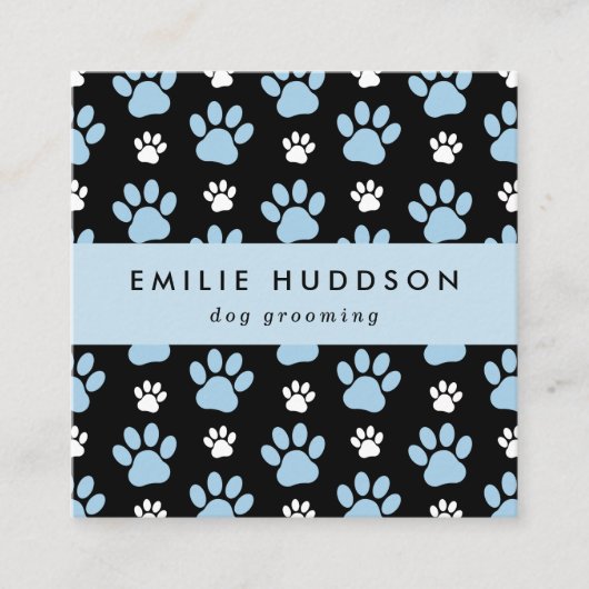 Patroon van poten, tandbaars, tandproever, tandpro vierkante visitekaartje (Voorkant)