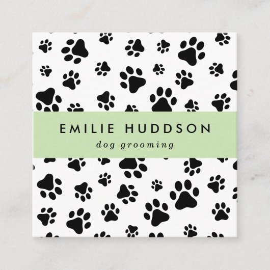 Patroon van poten, tandbaars, tandproever, tandpro vierkante visitekaartje (Voorkant)